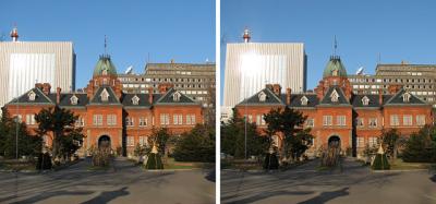 北海道庁旧本庁舎(赤レンガ庁舎) 平行法ステレオ立体視３Ｄ写真