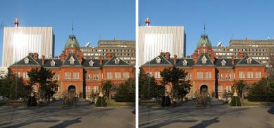 北海道庁旧本庁舎(赤レンガ庁舎) 交差法3Dステレオ立体写真