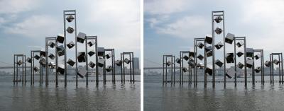 晴海埠頭のオブジェ 平行法ステレオ立体３Ｄ写真