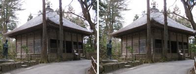 平泉関山中尊寺旧覆堂 平行法3Dステレオ立体写真