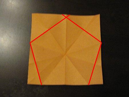 正五角形の折り線