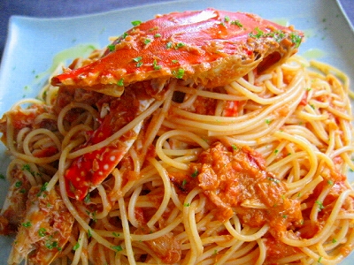 渡り蟹のスパゲティ